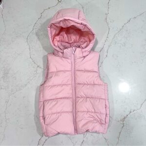 H&M Kids Pink Puffer Vest Hooded 6-7Y Girls Outerwear Winter Layer